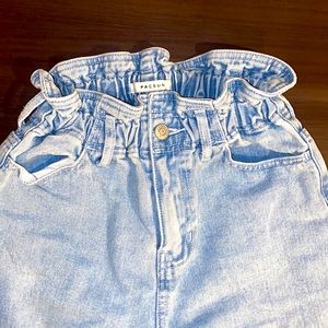 Pacsun high rise, straight leg ruffled jeans